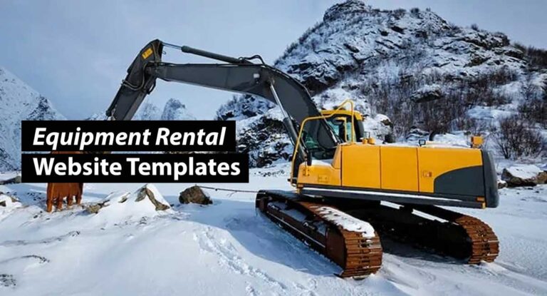 Equipment Rental Website Templates